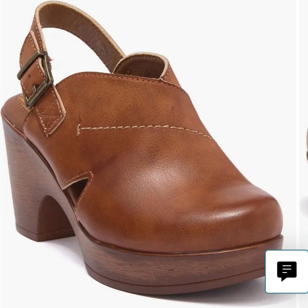 Born Tan Leather Platform Mules